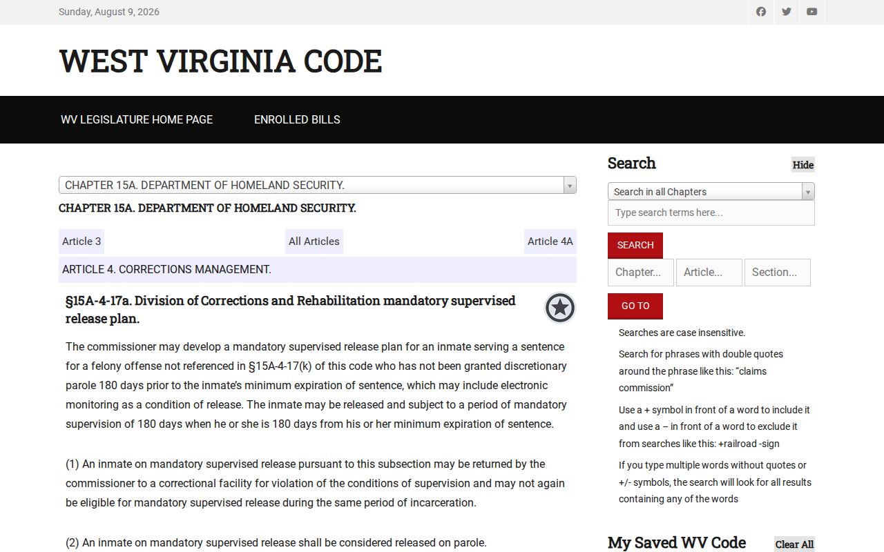 Gilmer County conditional release date law and supervision rules